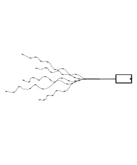 Stringslynge slynge LED (x46) varmhvite for batteri, med timer