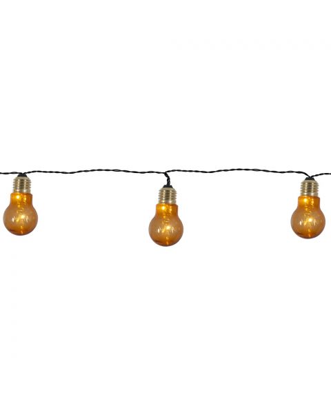 Party light Glow 5-lys, Sort kabel, for batteri, med timer (begrenset antall)