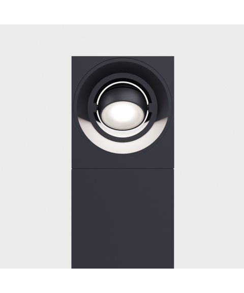 Pip pullert med roterbar lyskilde, høyde 80 cm, dimbar LED 3000K 320lm, Sort (RAL9005)