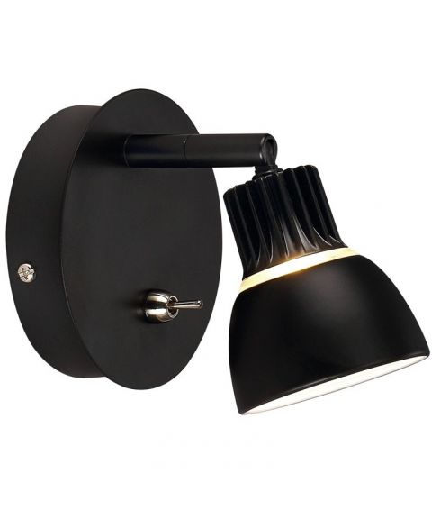 Radiate vegglampe, 3W LED, Sort (begrenset antall)