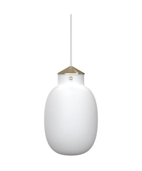 Raito 22 oval takpendel, Opalhvit