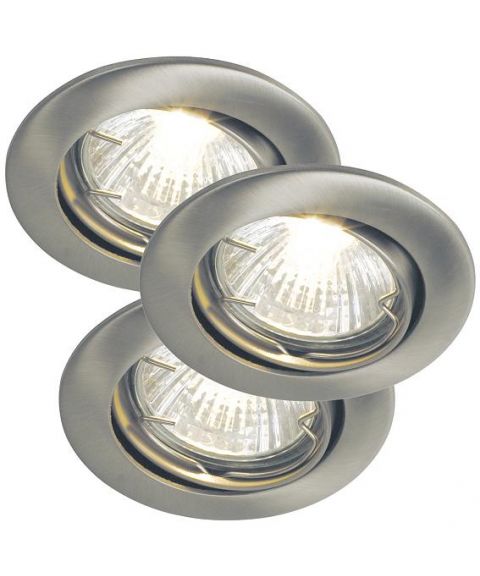 Recess downlight med tilt, inkl GU10 LED-pære, pakke med 3