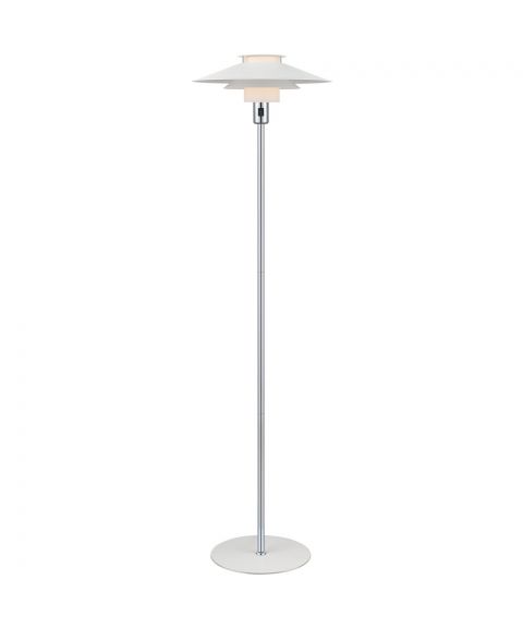 Rivoli gulvlampe, høyde 146 cm, Hvit / Krom