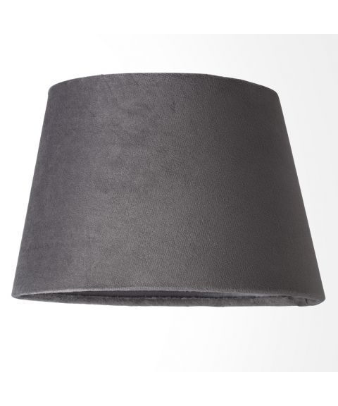 Lampeskjerm S2215, Oval med ringfeste, høyde 13 cm, Mørk grå fløyel