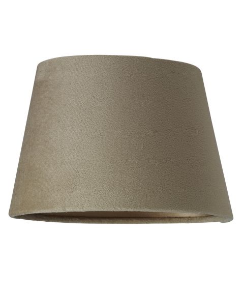 Lampeskjerm S2220, Oval med ringfeste, høyde 13 cm, Nougatt fløyel / Sølv innside