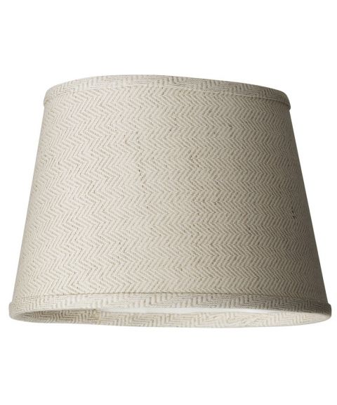 Lampeskjerm S2231, Oval med ringfeste, høyde 13 cm, Fiskebensmønstret bomull
