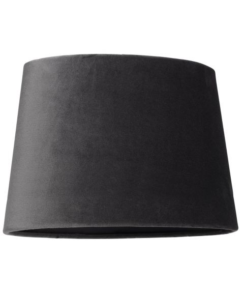 Lampeskjerm S2515, Oval med ringfeste, høyde 16 cm, Mørk grå fløyel