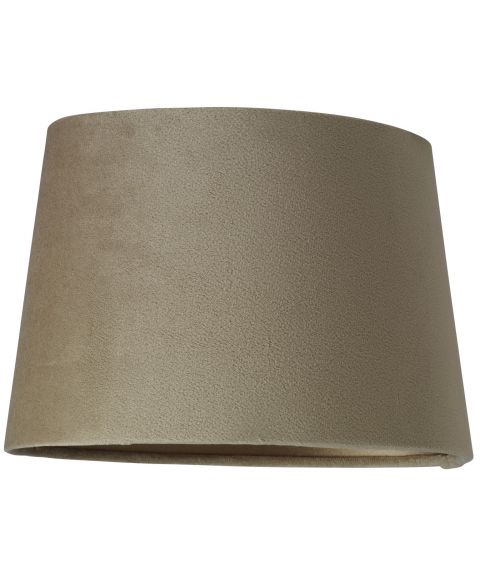 Lampeskjerm S2520, Oval med ringfeste, høyde 16 cm, Nougatt fløyel