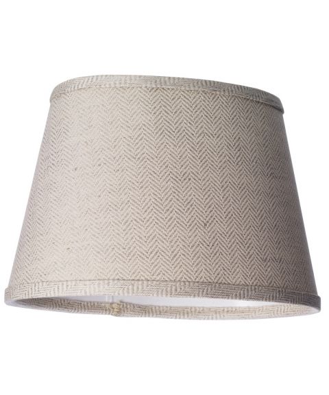 Lampeskjerm S2531, Oval med ringfeste, høyde 16 cm, Fiskebensmønstret bomull