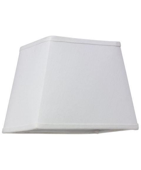 Lampeskjerm S2701, Rektangulær med ringfeste, høyde 18 cm, Hvit lin