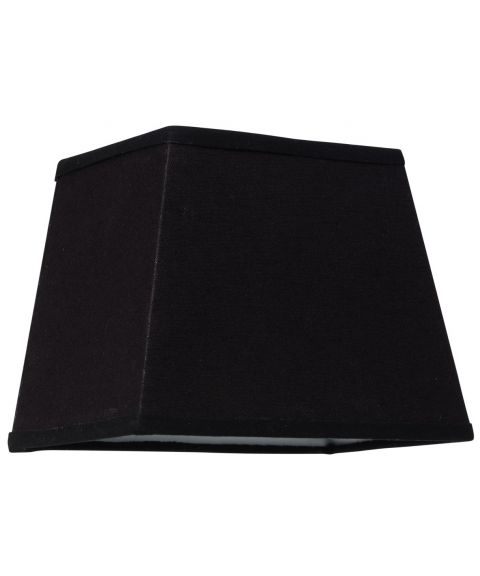 Lampeskjerm S2702, Rektangulær med ringfeste, høyde 18 cm, Sort lin