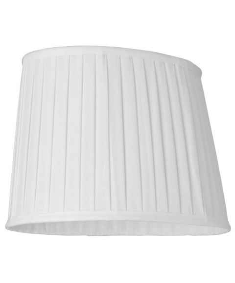 Lampeskjerm S2806, Oval med ringfeste, høyde 22 cm, Hvit plissert
