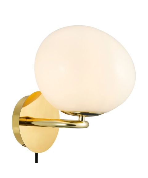 Shapes vegglampe, Messing / Opalhvit