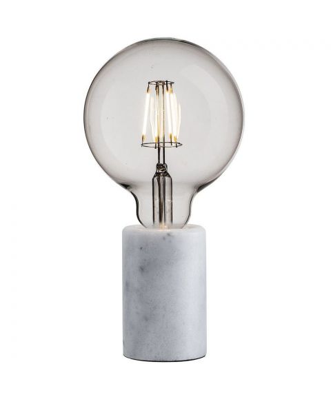 Siv bordlampe, marmor, høyde 10 cm, Hvit