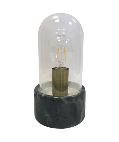 Siv bordlampe, glass/marmor, høyde 23 cm, Grønn (begrenset antall)
