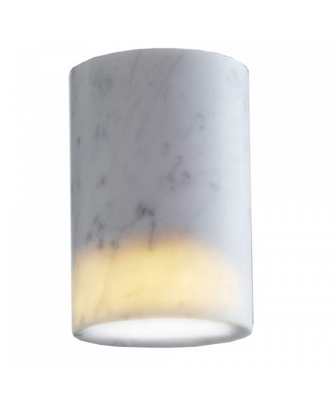 Solid Cylinder takspot, diameter 9 cm, Carrara marmor