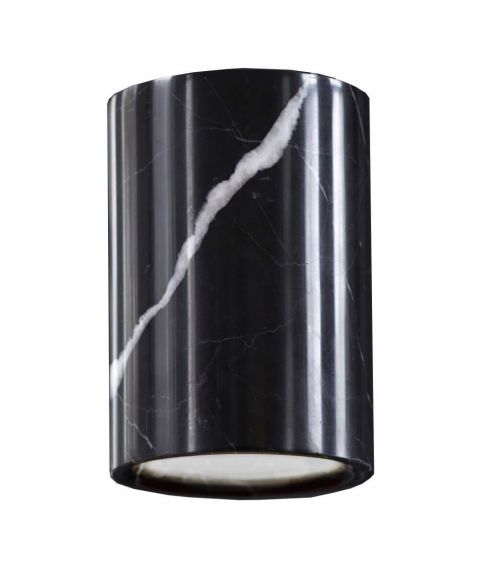Solid Cylinder takspot, diameter 9 cm, Nero Marquina marmor