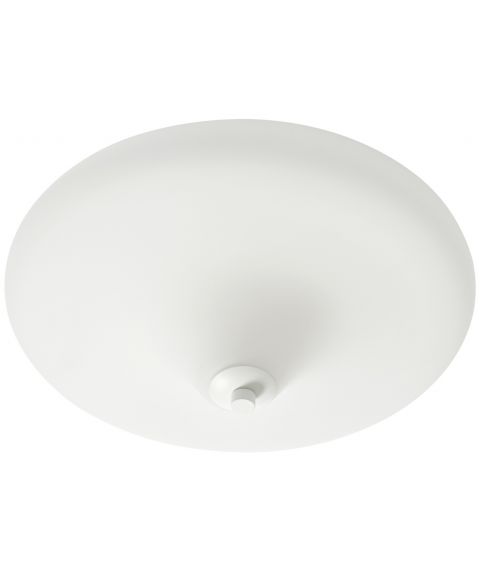 Heby taklampe, diameter 36 cm, Hvit glass