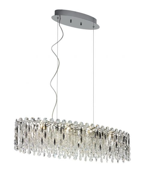 Avenida 11 krystallkrone, 93 cm, Krom / Krystall