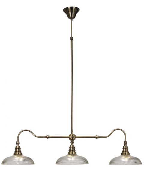 Snooker 3 pendelskinne, høyde 104-160 cm, bredde 107 cm, Antikk / Klart glass