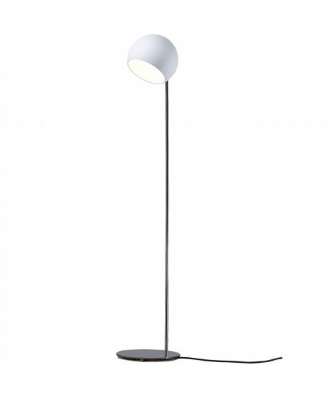 Tilt Globe gulvlampe, høyde 129 cm, Hvit / Krom