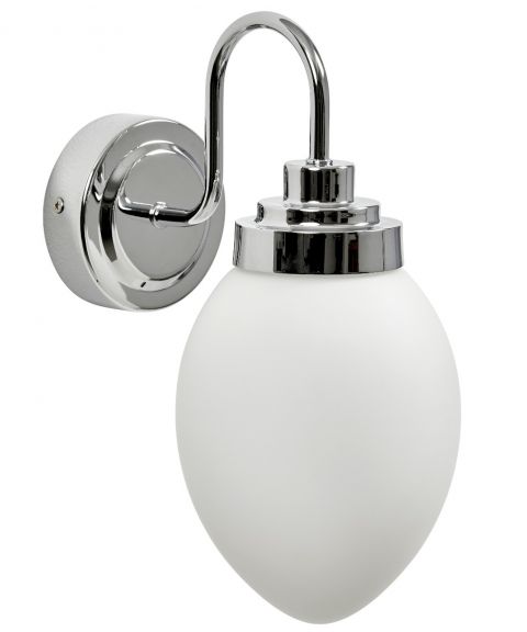 Garpen vegglampe, E27 IP44, høyde 30 cm, Krom