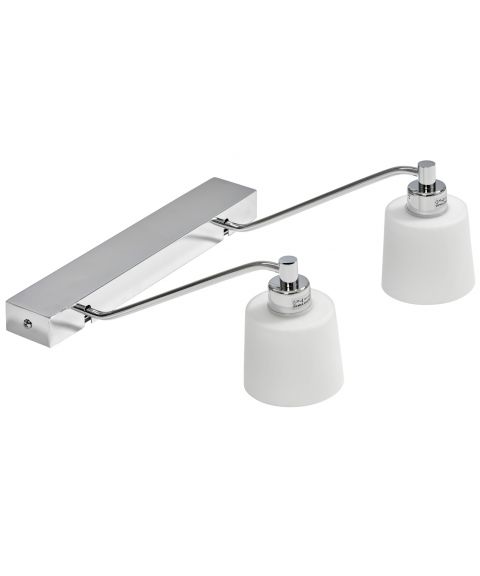 Tärnö 2 vegglampe IP44, bredde 30 cm, Krom