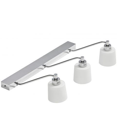 Tärnö 3 vegglampe IP44, bredde 50 cm, Krom