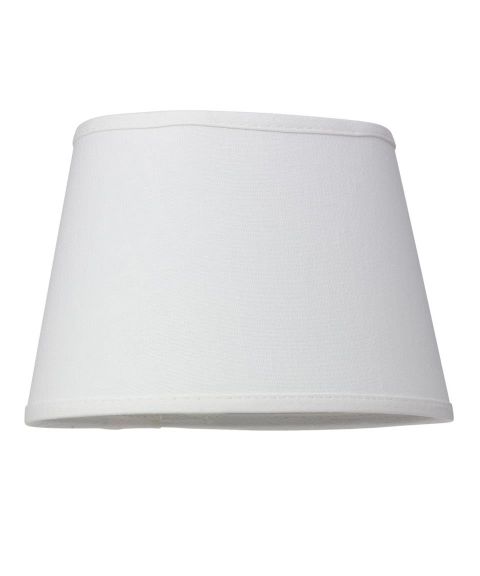 Lampeskjerm S2201, Oval med ringfeste, høyde 13 cm, Hvit lin