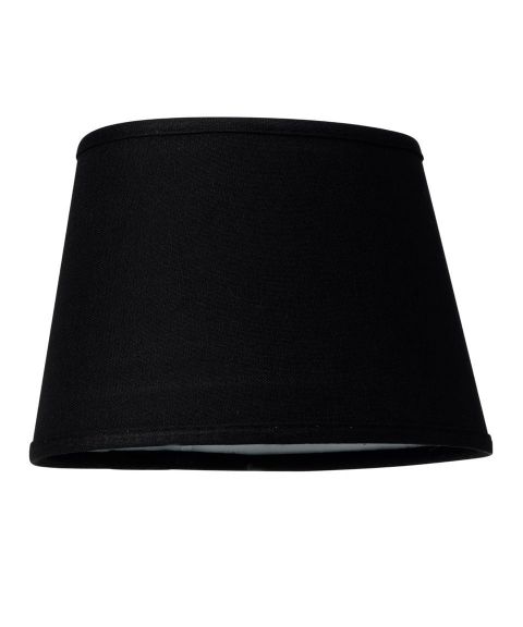 Lampeskjerm S2202, Oval med ringfeste, høyde 13 cm, Sort lin