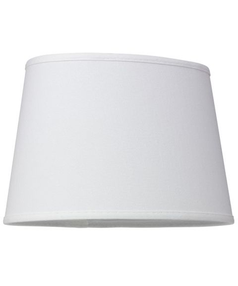 Lampeskjerm S2501, Oval med ringfeste, høyde 16 cm, Hvit lin