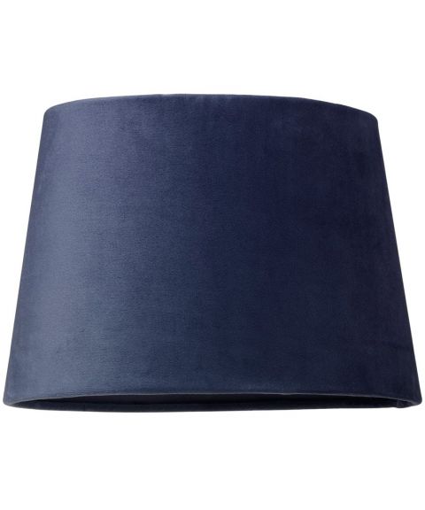 Lampeskjerm S2513, Oval med ringfeste, høyde 16 cm, Blå fløyel