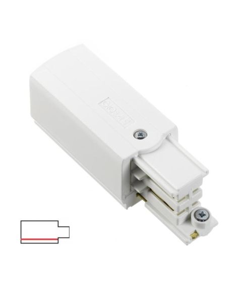 Global Trac Pro Endetilkobling til 3T skinne XTS 11 (Høyre), Hvit