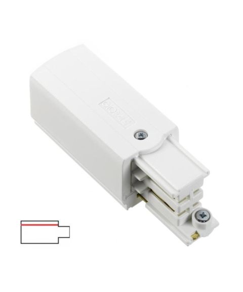 Global Trac Pro Endetilkobling til 3T skinne XTS 12 (Venstre), Hvit